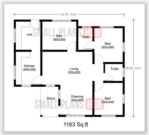 1200 Square Feet 3 Bedrooms 2 Batrooms 1200sq Ft House Plans