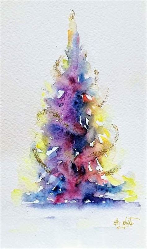 watercolor christmas tree elsa nutz watercolor christmas cards christmas watercolor