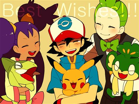 Pokemon Black And White Ash Iris And Cilan