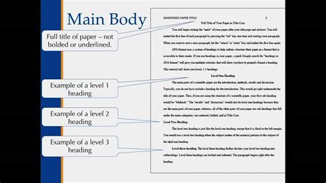 Apa Style Main Body And In Text Citations Youtube