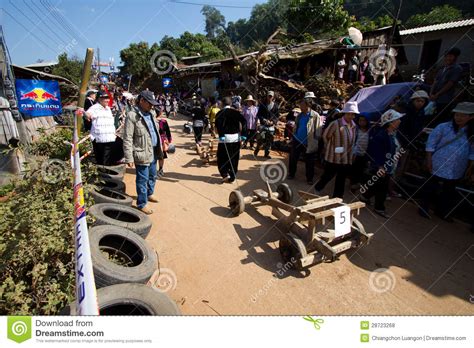The wooden cart racing. editorial stock photo. Image of race - 28723268