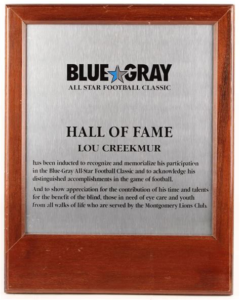 Lou Creekmur 1575x20 Blue Gray All Star Football Classic Hall Of Fame