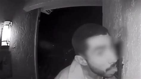 Man Caught Licking Familys Doorbell On Security Camera Video