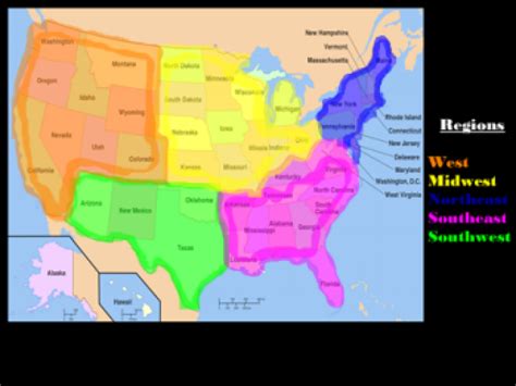 United States Map Divided Into 5 Regions Printable Map