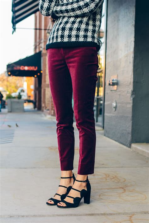 How To Wear Velvet Pants This Season The Fox And She Style Blog Velvet Pants Outfit Winter