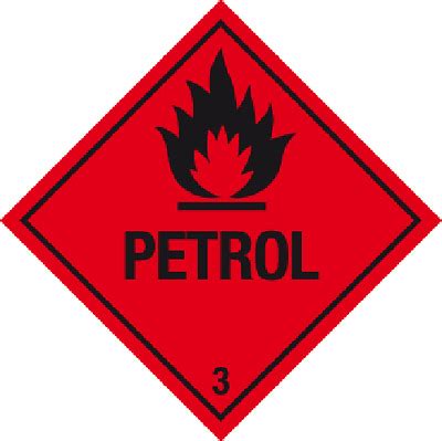 X Flammable Petrol Hazard Diamond Labels Stickers Approx X Mm