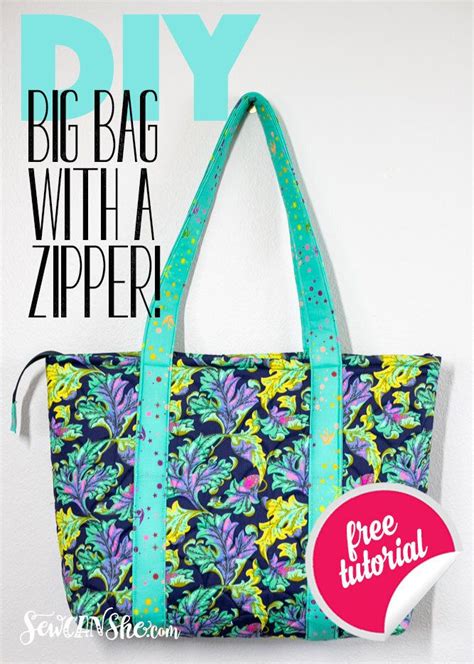 The Sew Easy Big Tote Bag With A Zipper Tote Bag Pattern Free