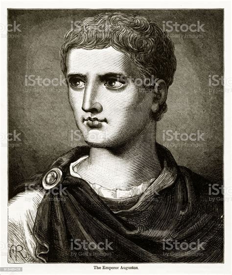 Incisione Dellimperatore Romano Cesare Augusto Immagini Vettoriali