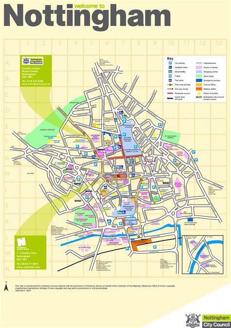 Nottingham Tourist Map