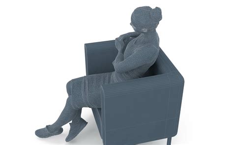 City Girl Sitting 3d Model By Renderbot Llc