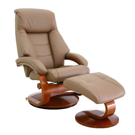 The chairs have five star bases and the ottoman four. Mac Motion Oslo Leather Swivel Recliner with Ottoman in ...