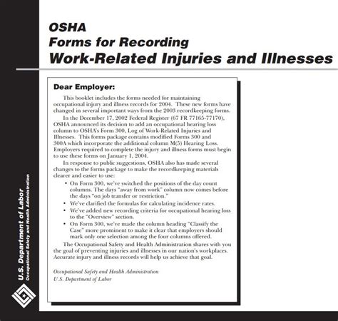 Osha Recordkeeping Packet And Instructions Workplace Safety Consulting