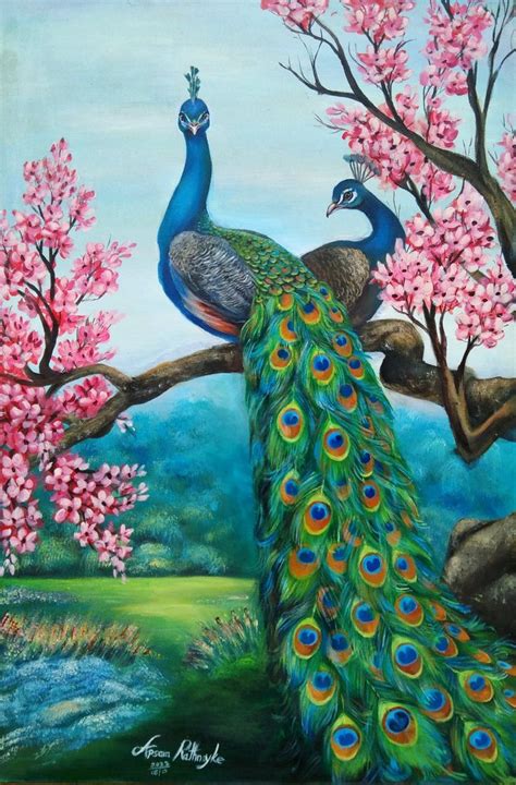 Peacock Acrylic Painting Acrylic Painting Watercolor Art Diy