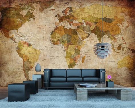 Vintage Air Routes Maps Square Wall Murals World Map Vrogue Co