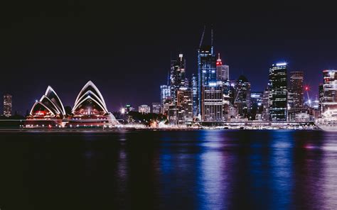 Download Wallpapers 4k Sydney Opera Cityscapes Nightscapes