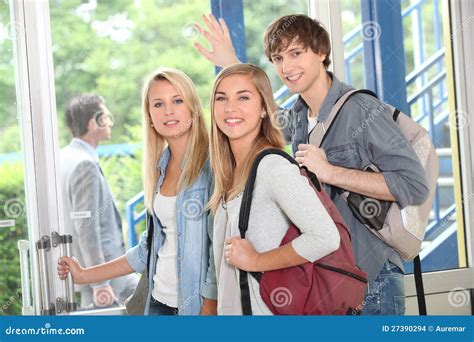 Students Leaving Stock Images Image 27390294