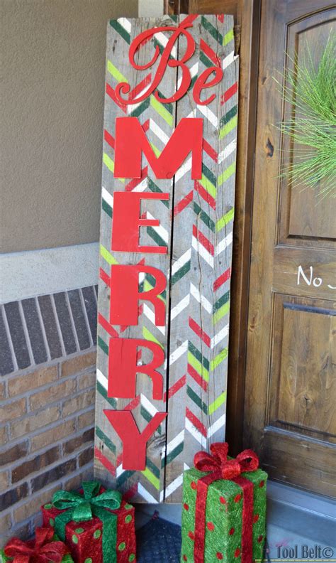Be Merry Christmas Sign Her Tool Belt Merry Christmas Sign Outdoor