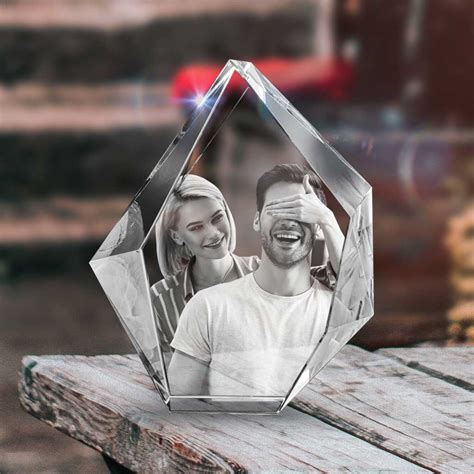 Personalized 3d Photo Crystal Laser Etched Photograpy In Glass Frame