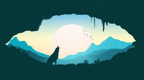 Download Wallpaper 3840x2160 Wolf Silhouette Art Cave 4k Uhd 169 Hd