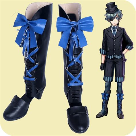 New Anime Black Butler Kuroshitsuji Ciel Phantomhive Cosplay Boots W