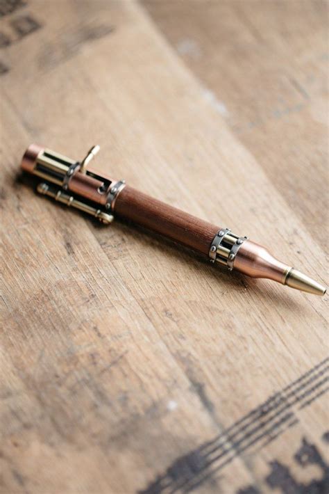 Hand Crafted Bolt Action Steampunk Pens Tamarind Wood Bourbon And