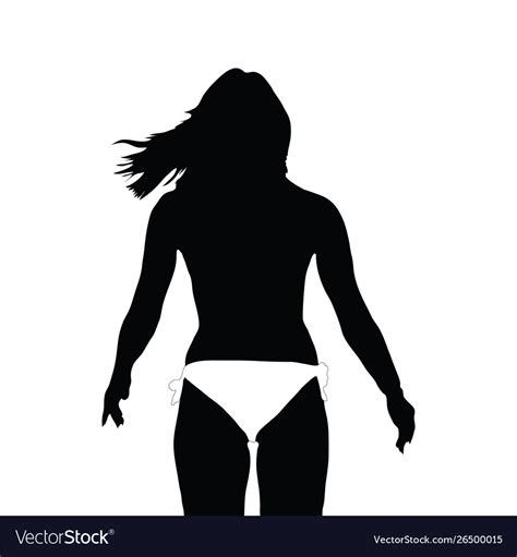 Girl Silhouette In White Bikini Vector Stock Vector Illustration Of