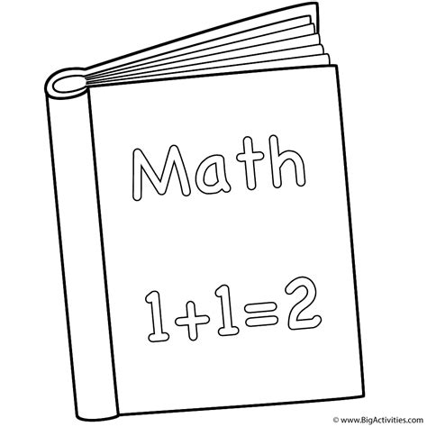 Math coloring pages are intended for kids of 5 years who know numbers and who can count. Math Book - Coloring Page (Back to School)