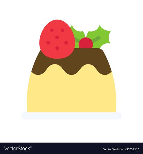 Pudding Icon Christmas Food And Drink Royalty Free Vector