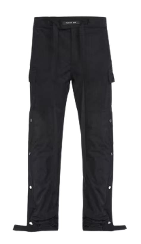 Fear Of God Nylon Cargo Black Snap Pants Whats On The Star