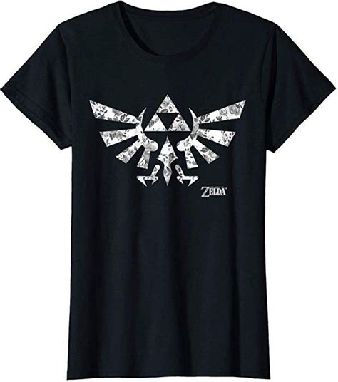 Nintendo Zelda Hyrule Crest Triforce Ash Floral Logo T