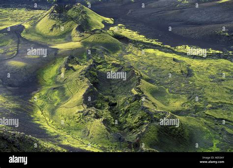 Laki Volcanic Cones After 1783 Eruption Iceland Stock Photo 9882674