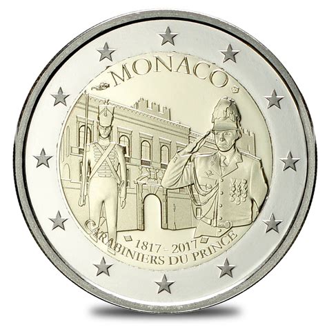 2 Euro Commémorative Monaco 2017 Be Carabiniers Elysées Numismatique
