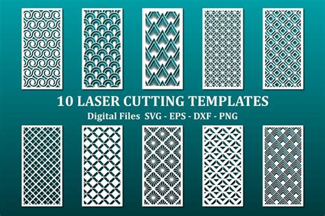 10 Laser Cut Panels Files For Cnc Modern Geometric Pattern 742607