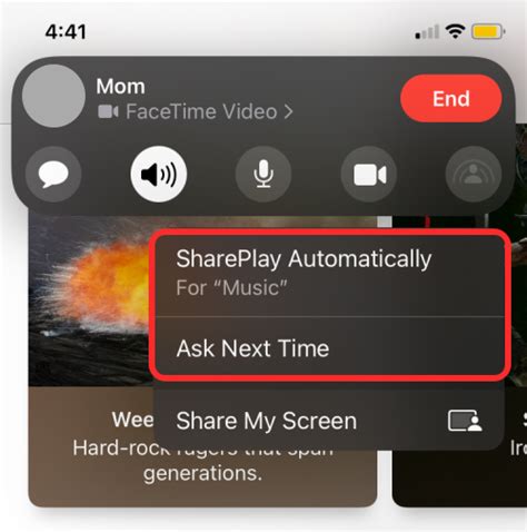 how to listen to music on facetime using shareplay