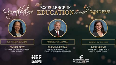 hillsborough education foundation names 2021 excellence in education awards winners youtube