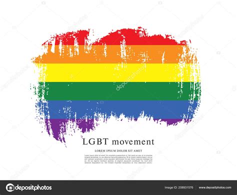 Rainbow Flag Lgbt Movement Vector Illustration Brush Stroke Background