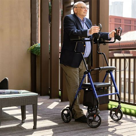 Premium Standing Upright Senior Walker With Seat Zincera