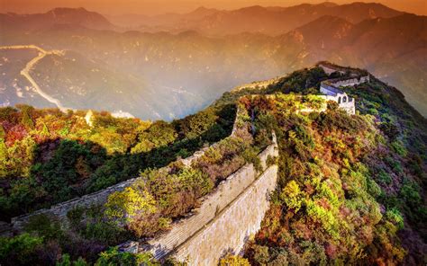 Beautiful Sunset On Great Wall Of China Wallpapers Hd