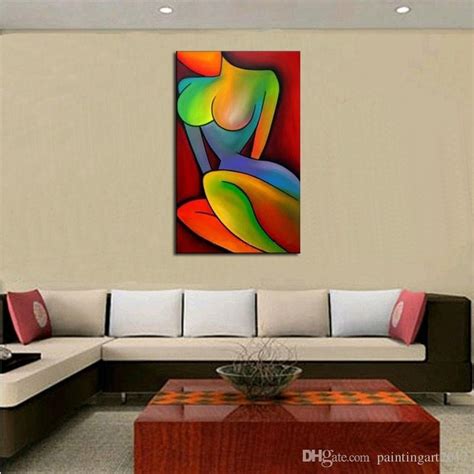 Hand Painted Abstract Nude Oil Paintings On Canvas Large Colorful