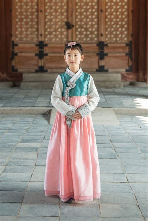 Mooie Hanbok De Traditionele Koreaanse Kleding Stock Afbeelding