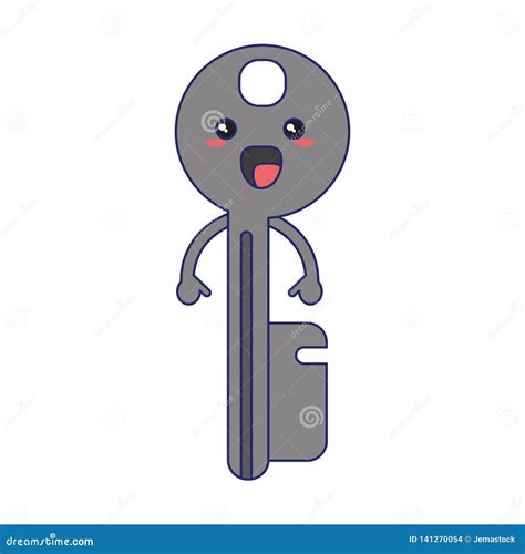 Key Kawaii Cartoon Isolated Stock Vector Illustration Of Home Iron