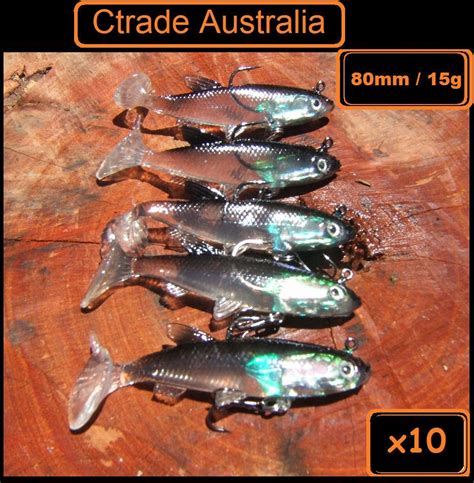 X 10 Vibe Lure Soft Plastics 80mm Mullet Paddle Tail Soft Vibe Flathead