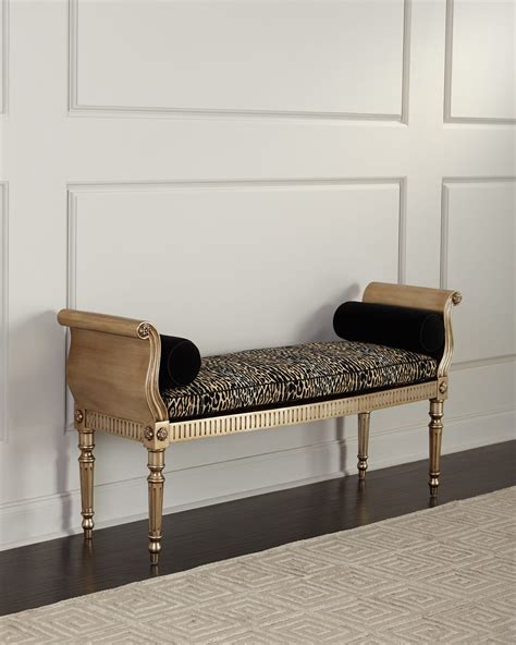 John Richard Collection Euclidean Leather Bench Horchow