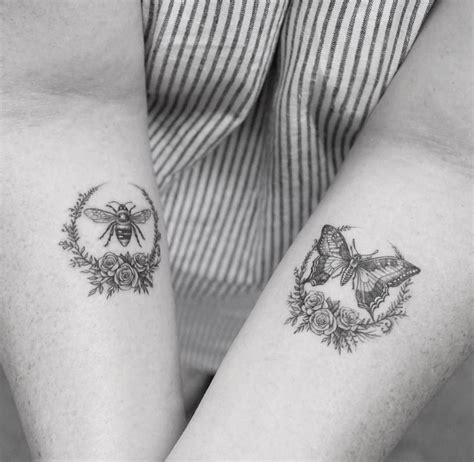 Her Honey Bee And Butterfly Forearm Tattoo Women Badass Tattoos K