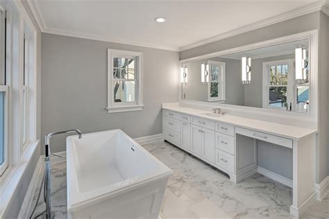 Our painters are skilled at painting and refinishing fine details, trims, and moldings on kitchen cabinets. Large Bath Vanity Cabinet in Monmouth County, New Jersey
