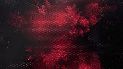 Wallpaper Abstract Low Poly Triangle Digital Art Red 1920x1080