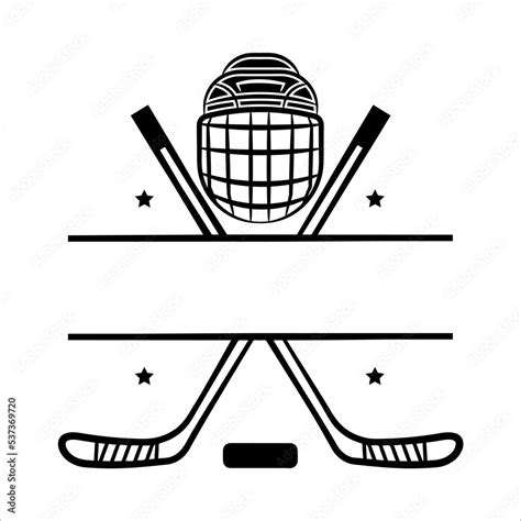 Hockey Vector Logo Monogram Illustration Ice Hockey Team Player Logo