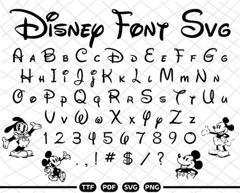 Disney Font Svg Walt Disney Alphabet Clipart Files For Etsy Images