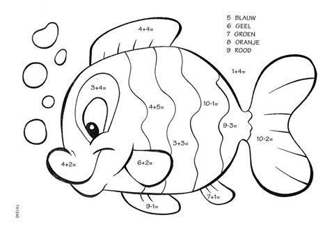 Kleurplaat met rekensommen / butterfly addition or subtraction color by number. vis knutselen - Google zoeken | Kleur activiteiten, Dieren ...