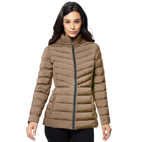 32 Degrees Womens Quilted Jacket With Hood In Beige Costco Uk